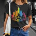 Retro Pittsburgh Skyline Rainbow Lgbt Lesbian Gay Pride T-Shirt Gifts for Her