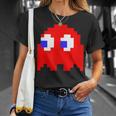 Retro Pixel-Art Geist-T-Shirt in Schwarz, Vintage Design Tee Geschenke für Sie