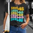 Retro Taylor First Name Girls Name Personalized Groovy T-Shirt Gifts for Her