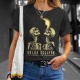Retro Total Solar Eclipse 2024 Skeleten For Women T-Shirt Gifts for Her
