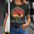 Retro Never Underestimate Old Man With A Ukulele Player Men T-Shirt Gifts for Her