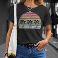 Retro Vintage Palm Trees Beach Summer Vacation Beach T-Shirt Gifts for Her