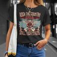 Rock The Country Music Small Town Strong America Flag Eagle T-Shirt Gifts for Her