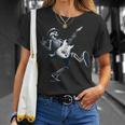 Rock And Roll Graphic Band Skeleton Playing Guitar T-Shirt Gifts for Her