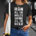 Run All The Miles Drink All The Beer Running T-Shirt Gifts for Her