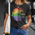 You Are Safe With Me Lgbtq Sunflower Pride Month T-Shirt Gifts for Her