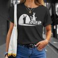 Salut Motard Humour Ombre Chinoise Lapin Main Moto Vintage T-Shirt Cadeaux pour elle