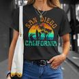 San Diego California Beach Surf Summer Vacation Girl Vintage Surfer T-Shirt Gifts for Her