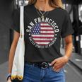 San Francisco USA-Flaggen-Design Schwarz T-Shirt, Städteliebe Mode Geschenke für Sie