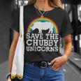 Save The Chubby Unicorns Rainbow Rhino Rhinoceros T-Shirt Gifts for Her