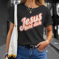 Schwarzes T-Shirt mit 'Jesus liebt dich' Aufdruck, Christliche Mode Geschenke für Sie