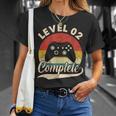 Segundo Aniversario De Bodas Para Esposo Esposa Nivel 2 Completo Camiseta unisex Regalos para ella
