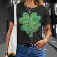 Shamrock Sequins Effect Clover Happy St Patrick's Day Womens T-Shirt Gifts for Her