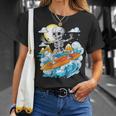 Skeleton Surfing Halloween Hawaii Hawaiian Surfer T-Shirt Gifts for Her