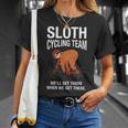 Sloth Cycling Team Lazy Sloth Sleeping Bicycle T-Shirt Gifts for Her