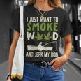 Smoke Weed And Jerk My Rod Fishing Cannabis 420 Stoner Dad T-Shirt Gifts for Her