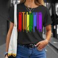 St Louis Missouri Lgbtq Gay Pride Rainbow Skyline T-Shirt Gifts for Her