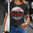 St Louis Souvenir Baseball City Downtown I Love St Louis T-Shirt Gifts for Her
