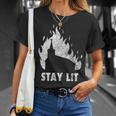 Stay Lit Burning Church Witchcraft Okult Grunge Satanic T-Shirt Geschenke für Sie