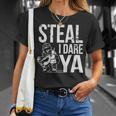 Steal I Dare Ya Softball Catcher Team Sport T-Shirt Gifts for Her