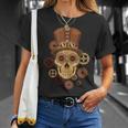 Steampunk Skull Gears Goggles Hat Science Fiction Lover T-Shirt Gifts for Her