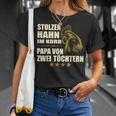 Stolzer Hahn Im Korb Papa Zwei Töchter Stolzer Hahn Im Basket T-Shirt Geschenke für Sie