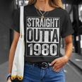 Straight Outta 1980 44Th Birthday T-Shirt Gifts for Her