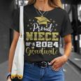 Super Proud Niece Of 2024 Graduate Awesome Family College T-Shirt Gifts for Her