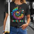 Taurus Souls Zodiac Tie Dye Sunflower Peace Sign Groovy T-Shirt Gifts for Her