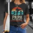 Team Papa Tochter Zwei Kinderatertag Bester Super Papa T-Shirt Geschenke für Sie