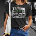 Techno Ist Wie Schule Für Raver Der Goa Techno Loves T-Shirt Geschenke für Sie