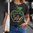 Test Day Rock The Test Teacher Testing Day Donut Stress T-Shirt Gifts for Her