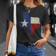 Texas State Map Flag Distressed T-Shirt Gifts for Her