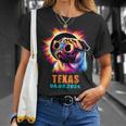 Texas Total Solar Eclipse 2024 Pug Dog With Glasses T-Shirt Gifts for Her