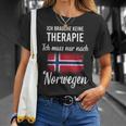 Therapie Nicht Nötig, Nur Norwegen Muss Sein T-Shirt, Lustiges Reise-Motto Geschenke für Sie