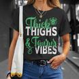 Thick Thighs Taurus Vibes April May Zodiac Horoscope T-Shirt Gifts for Her