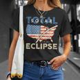 Total Solar Eclipse 04 08 2024 Path Of Totality Map Usa Flag T-Shirt Gifts for Her