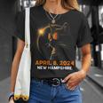 Total Solar Eclipse 2024 New Hampshire Cat Lover Glasses T-Shirt Gifts for Her
