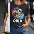 Total Solar Eclipse 2024 OhioRex Dinosaur Eclipse Glasses T-Shirt Gifts for Her