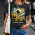 Total Solar Eclipse 2024 Sunflowers Painting Van Gogh T-Shirt Gifts for Her