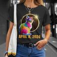 Total Solar Eclipse Cat Glasses April 8 2024 Novelty T-Shirt Gifts for Her
