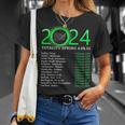 Totality Path 2024 American Total Eclipse Map On Back T-Shirt Gifts for Her