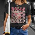 Trendy Dolly First Name Guitar Pink Cowgirl Western T-Shirt Gifts for Her