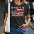 Trump 24 I'm Voting For The Convicted Felon Us Flag Vintage T-Shirt Gifts for Her