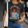 Unapologetically Groovy Black Woman 70S Dance Party Peace T-Shirt Gifts for Her
