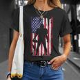 Us Flag American Football Player Silhouette Vintage Patriot T-Shirt Gifts for Her