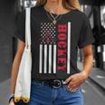 Usa Flag Patriotic American Pride Hockey Player Hockey T-Shirt Gifts for Her