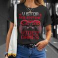 V Is For Video Games Controller Valentines Day Boys Mens T-Shirt Gifts for Her