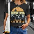 Vintage Adventure Awaits Explore The Mountains Camping T-Shirt Gifts for Her