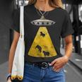 Vintage Alien Ufo Cow Abduction Roswell RetroYellow T-Shirt Gifts for Her